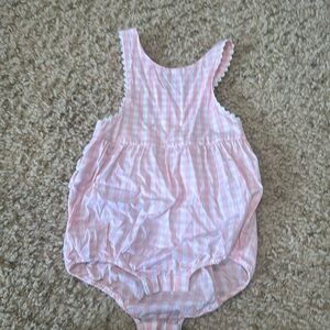 Starting out 18 month ruffle butt romper pink and white check